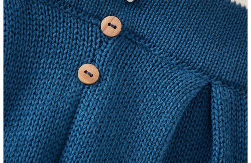 Vild House Of Little Organic Cotton Nordic Knit Trousers In Fjord Blue