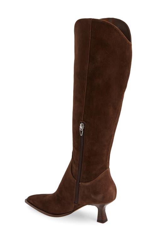 Shop Dolce Vita Annika Pointed Toe Boot In Dark Brown Suede