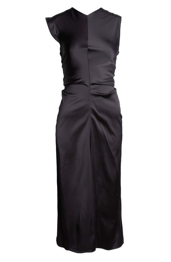 Shop Proenza Schouler Ella Sleeveless Matte Satin Dress In Black