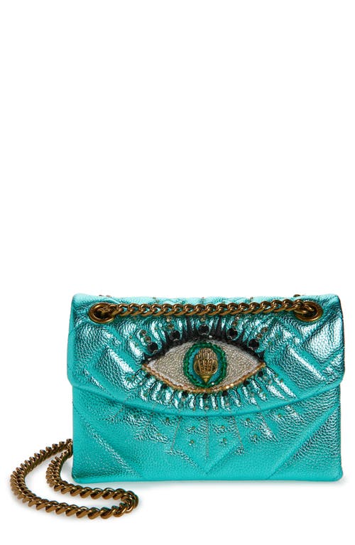 Kurt Geiger London Mini Kensington Evil Eye Leather Crossbody Bag in Turquoise/Aqua