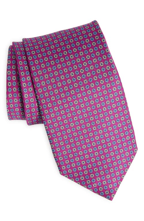 Shop David Donahue Floral Silk Tie In Berry