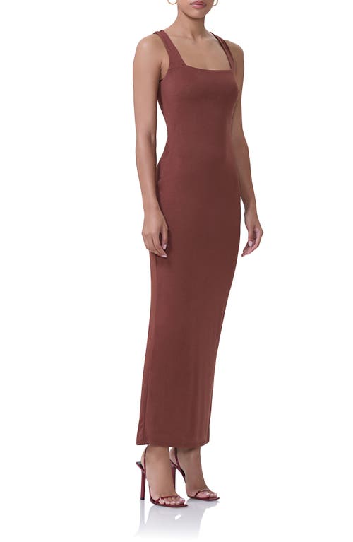 Shop Afrm Nadja Sleeveless Jersey Maxi Dress In Cocoa