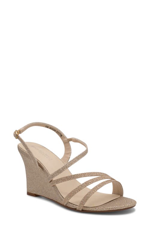Shop Touch Ups Phyllis Shimmer Wedge Sandal In Champagne