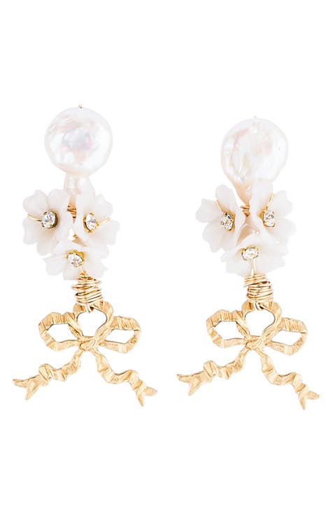 Angie White Drop Earrings main image 1