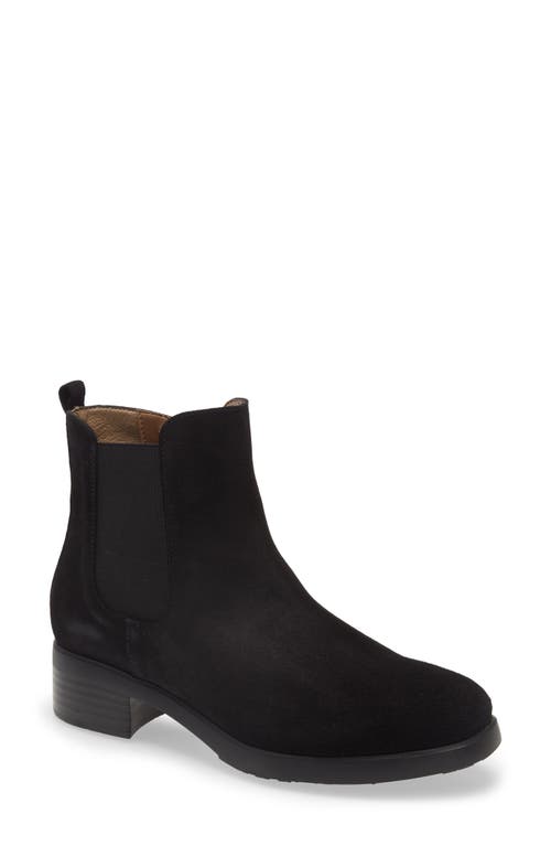 Waterproof Leather Bootie in Black Suede