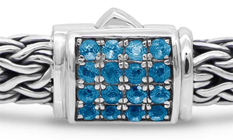 Devata Sterling Silver Semiprecious Stone Chain Bracelet In Silver Blue