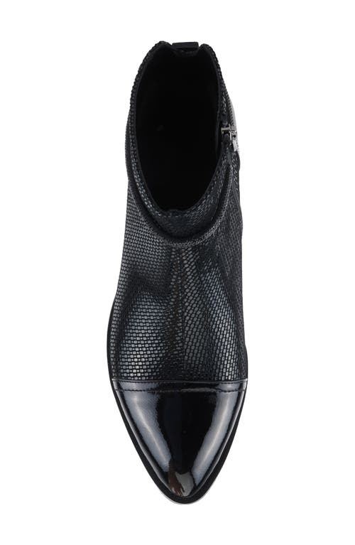 Azura By Spring Step Shelbi Cap Toe Bootie In Black Patent