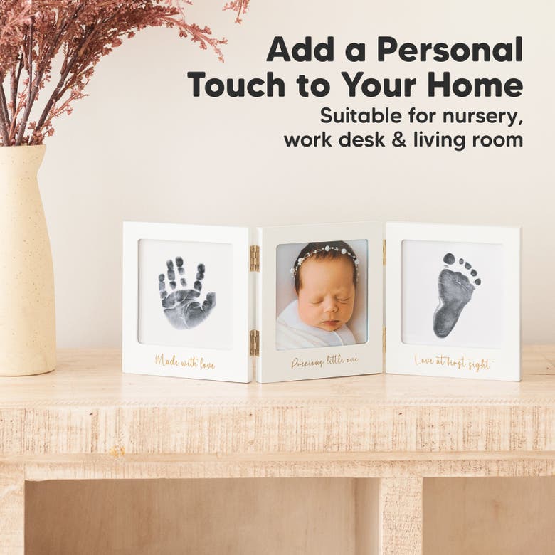 Shop Keababies Fond Clean Touch Inkless Hand And Footprint Frame In White/gold