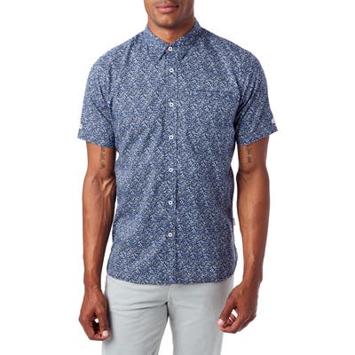 7 Diamonds Never Surrender Slim Fit Short Sleeve Button-Down Sport Shirt