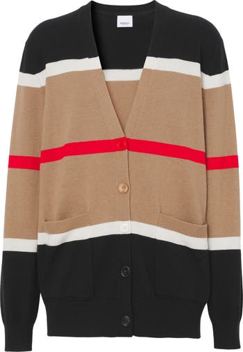 burberry striped cardigan