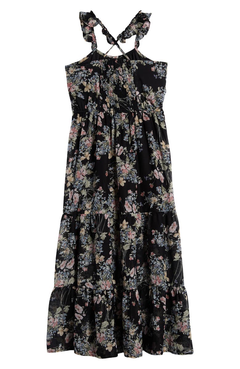 Ava & Yelly Kids' Floral Ruffle Strap Maxi Dress | Nordstrom