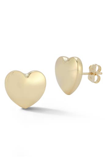 Ember Fine Jewelry Bold Heart Stud Earrings In Gold