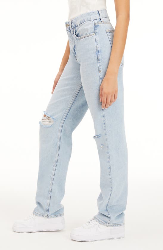 Shop Good American Good '90s Ripped Straight Leg Jeans In Blue542