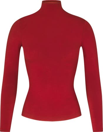 Jersey Long Sleeve Turtleneck Sweater