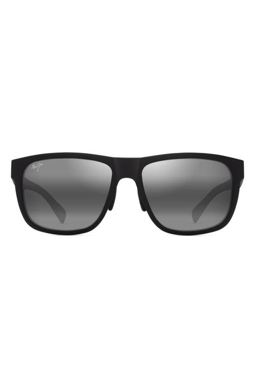 Maui Jim Puakea 57mm Polarizedplus2® Square Sunglasses In Matte Black
