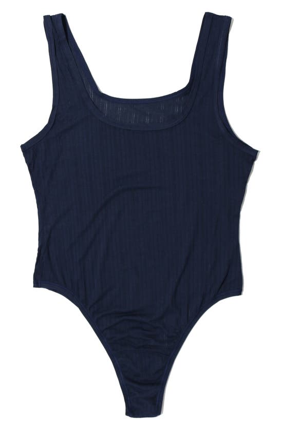 Hanky Panky Ribbed Sleeveless Scoop-neck Bodysuit In Bicoastal