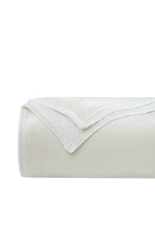 Southshore Fine Linens Microfleece Oversized Reversible Faux Shearling Throw Blanket In Cream