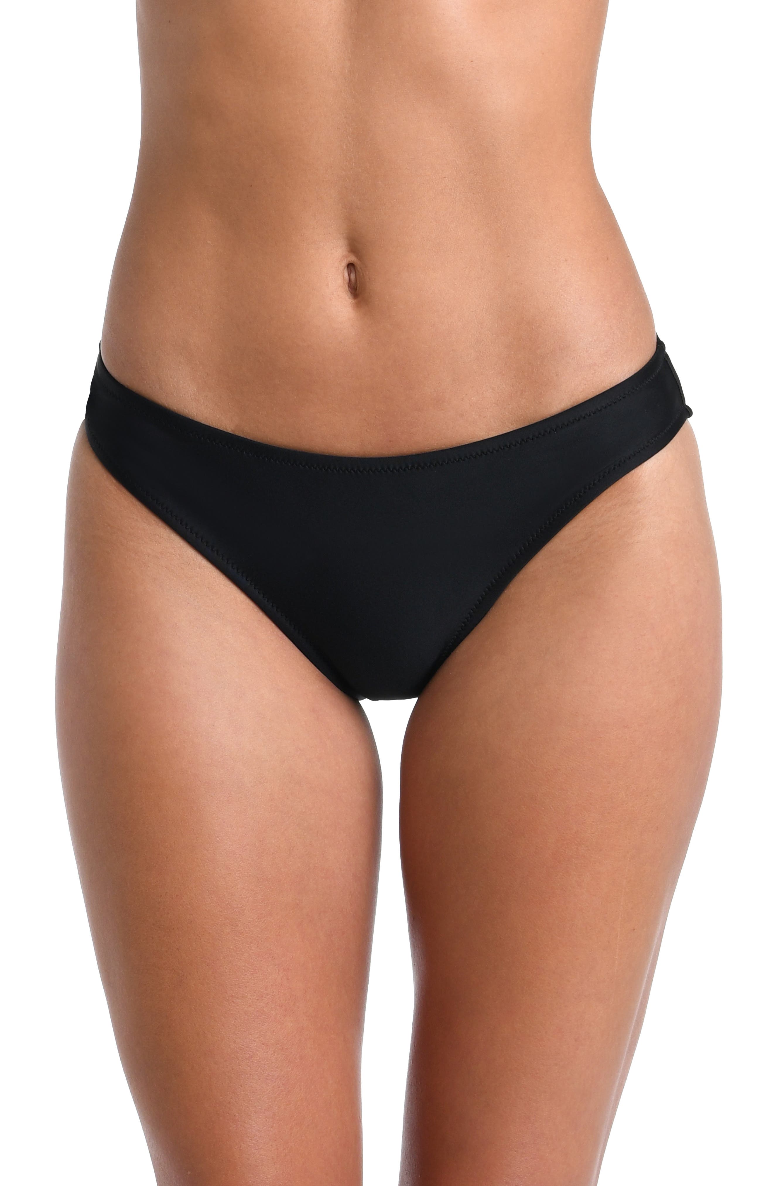 L'agence Nicole Solid Classic Bikini Bottom In Black