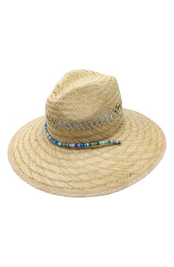 Peter Grimm Delta Straw Sun Hat In Beige/teal