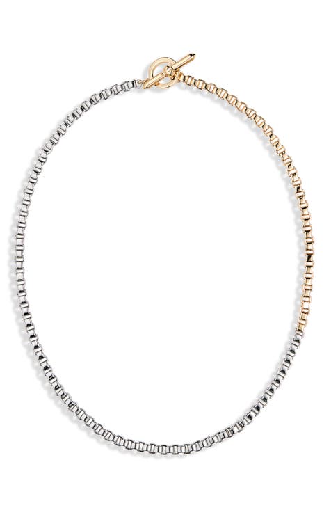 Two-Tone Box Chain Necklace
