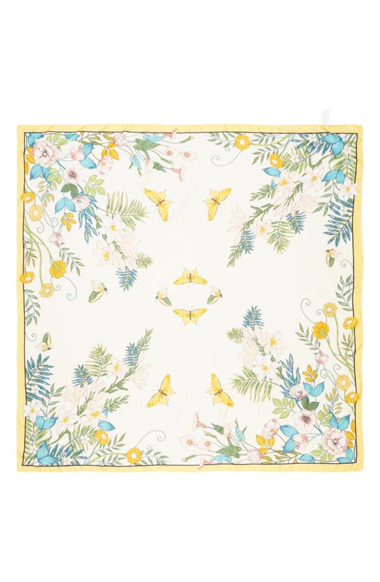 Shop Tasha Butterfly Floral Scarf In Ivory Multi