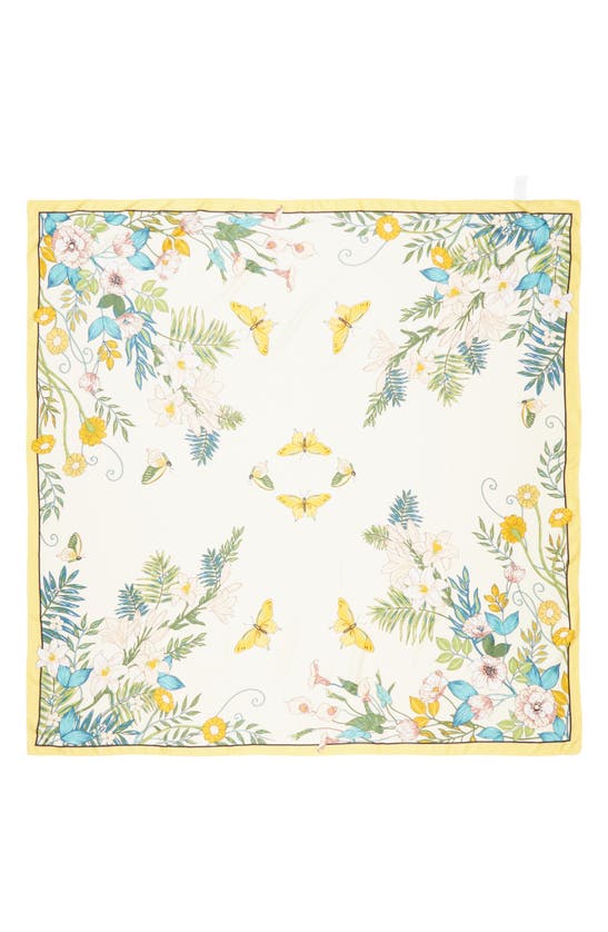 Tasha Butterfly Floral Scarf In Ivory Multi