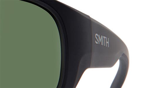 Shop Smith Spinner 134mm Chromapop™ Polarized Shield Sunglasses In Matte Black/grey Green