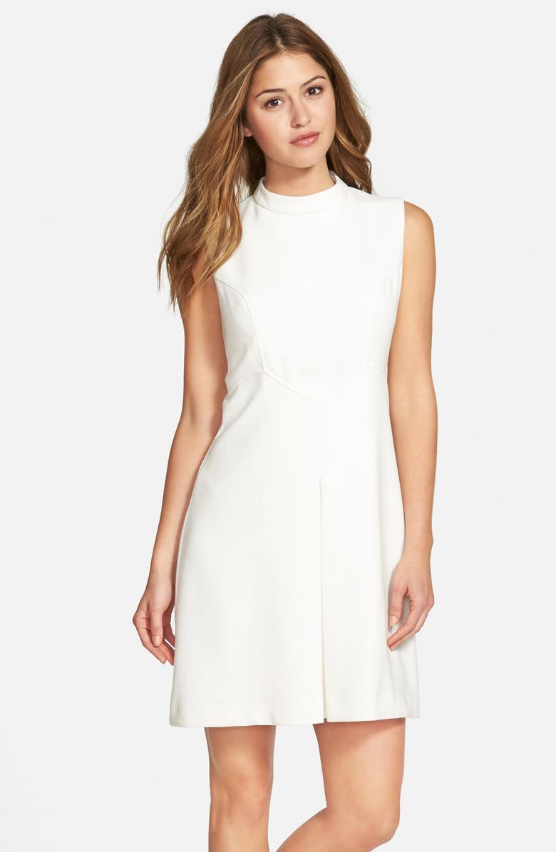 Eliza J Pleat Detail Sleeveless Crepe A-Line Dress | Nordstrom