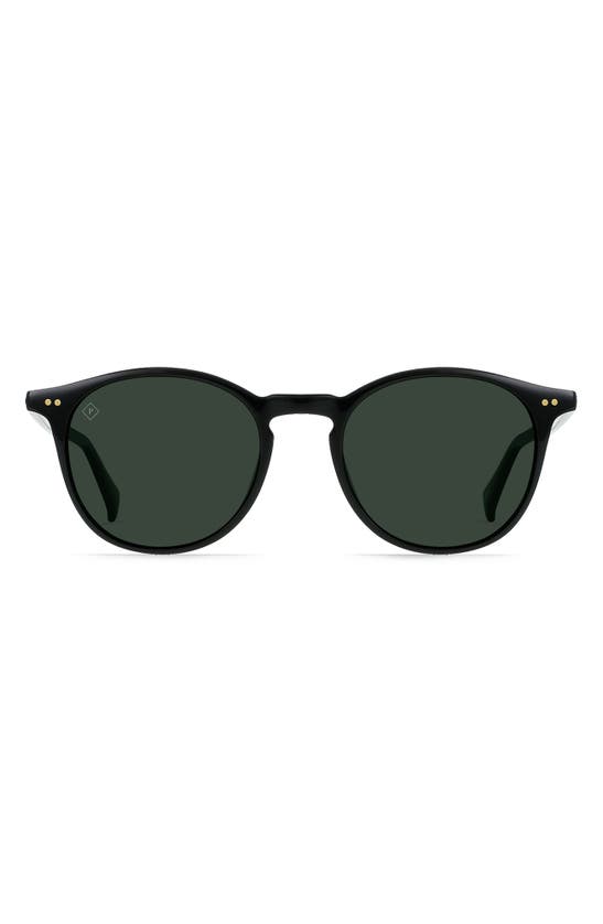 Raen Basq 50mm Polarized Round Sunglasses In Recycled Black/ Smoke Polar