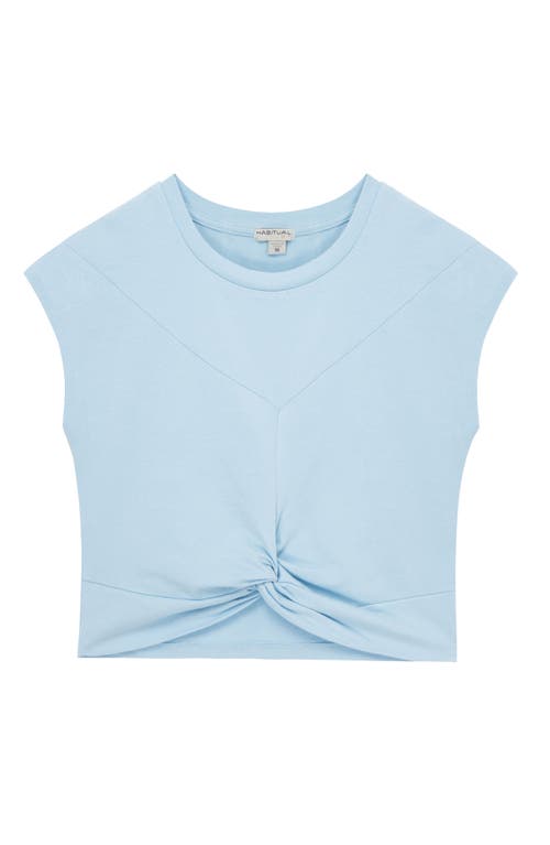 Shop Habitual Kids Kids' Twist Front Cotton T-shirt In Light Blue