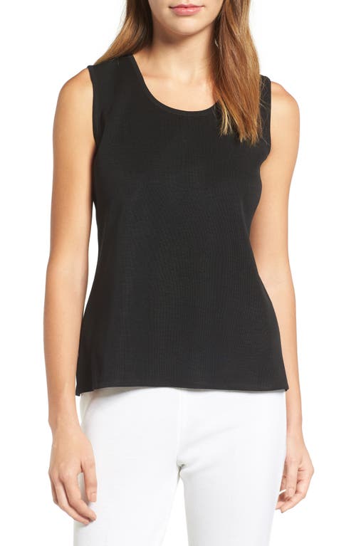 Ming Wang Scoop Neck Sweater Tank Black at Nordstrom,