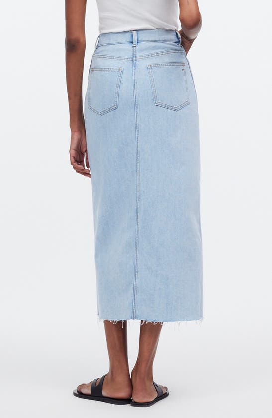 Shop Madewell The Rilee Denim Midi Skirt In Fitzgerald Wash