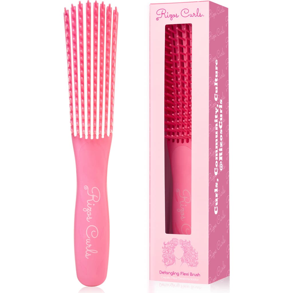 Rizos Curls Detangling Flexi Brush In Pink