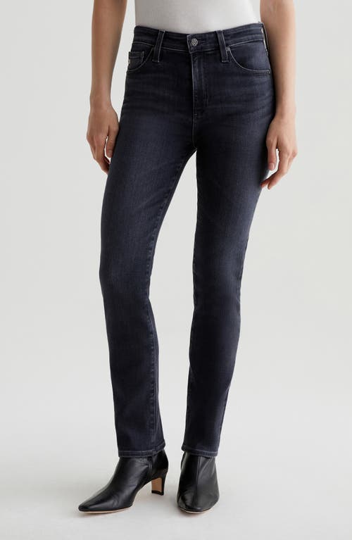 Shop Ag Mari Mid Rise Slim Straight Leg Jeans In 8 Years Black Salt