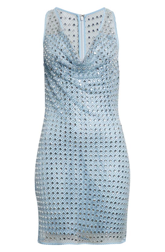 Shop Ramy Brook Emberly Geo Stud Sleeveless Mesh Dress In Crystal Blue Geo Stud Mesh
