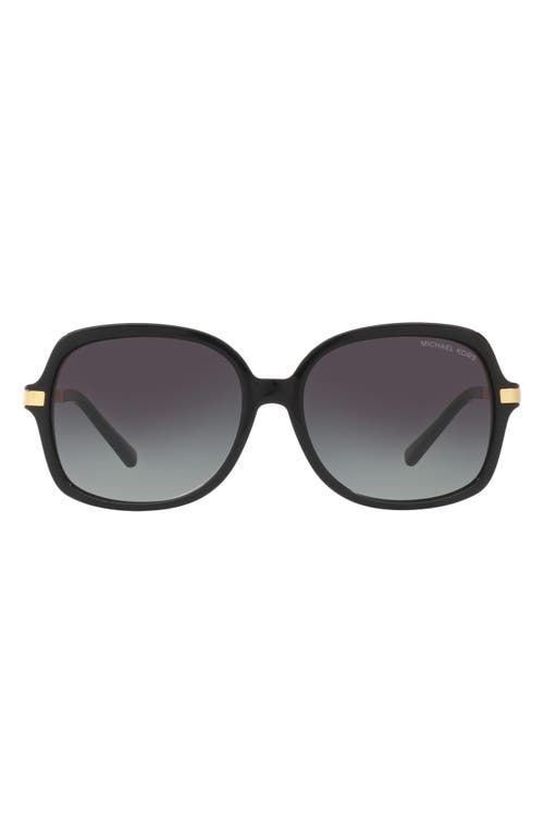 Michael Kors 57mm Gradient Square Sunglasses In Black/gold/black Gradient