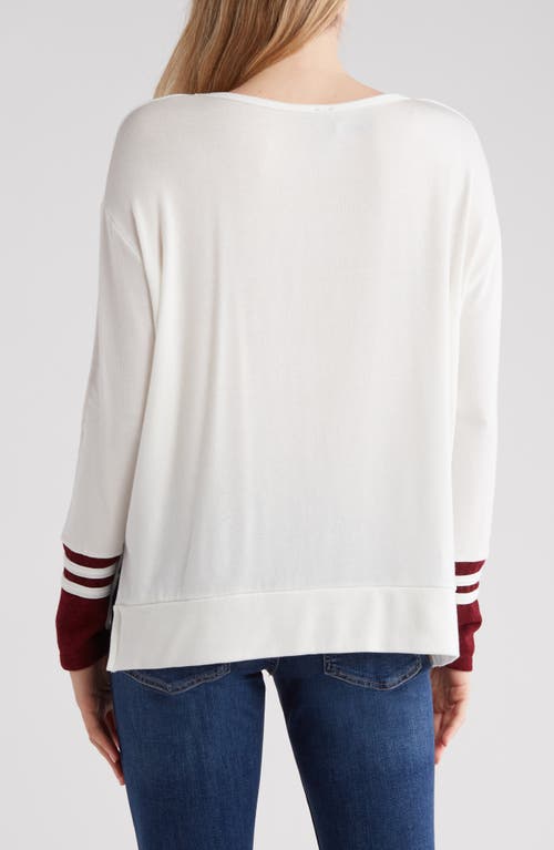 Go Couture Spring Varsity Sweater In Ivory