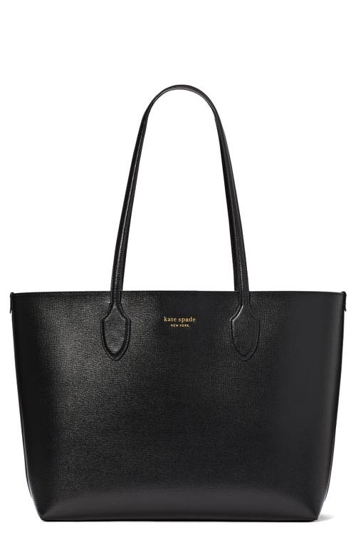 large bleecker leather tote in Black