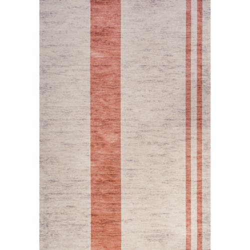 Jonathan Y Raita Modern Distressed Stripe Machine-washable Area Rug In Ivory/peach