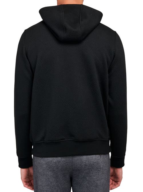 Brooklyn Brigade Solid Quilted Knit Hoodie In Black