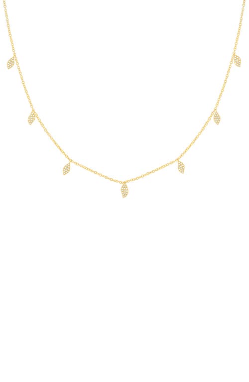 EF COLLECTION EF COLLECTION DIAMOND PAVÉ LEAF CHARM NECKLACE 