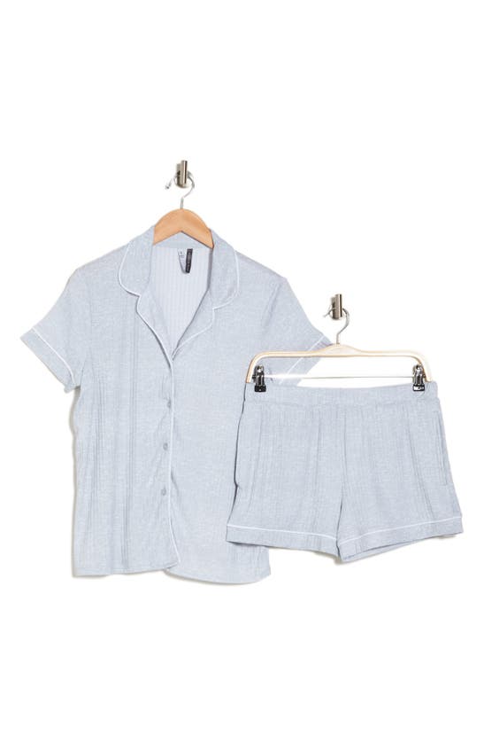 Shop Jaclyn Notch Collar Short Pajamas In Pearl Blue
