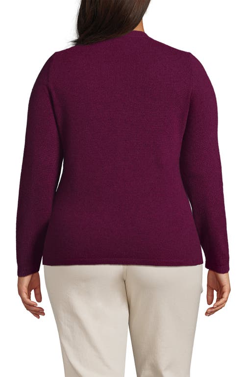 Shop Lands' End Plus Size Cashmere Sweater In Raspberry Wine Heather