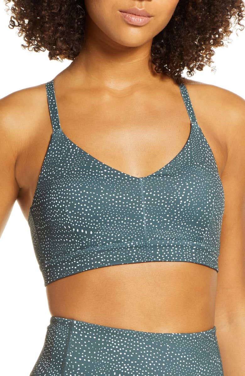 Live In Sports Bra, Main, color, GREEN URBAN NATURAL DOT