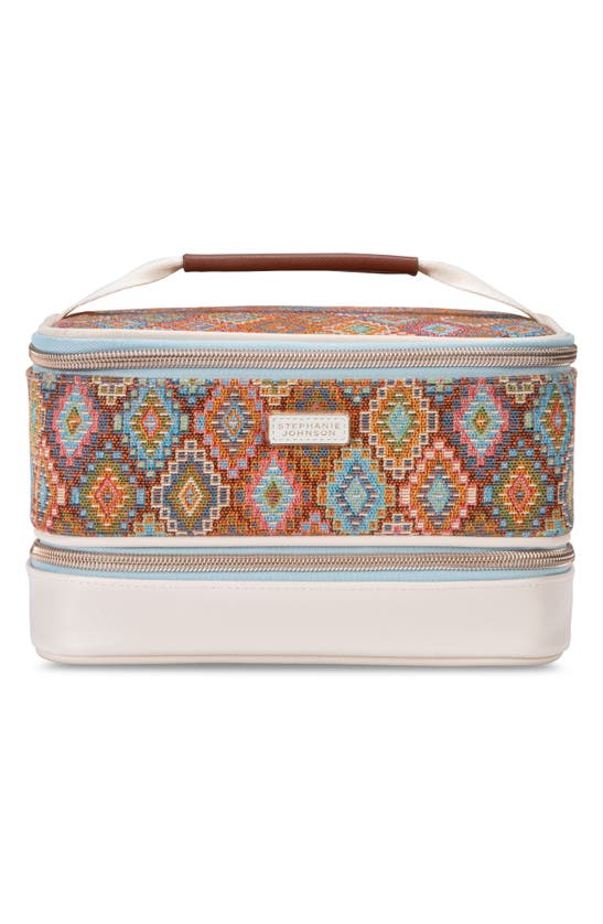 Stephanie Johnson Bodrum Kilim Jenny Train Case In Orange Multi