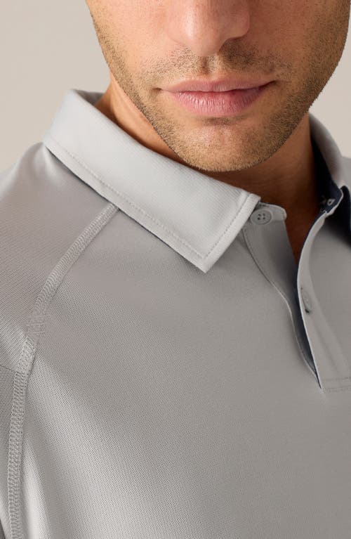 Shop Rhone Delta Piqué Performance Polo In Sleet Gray