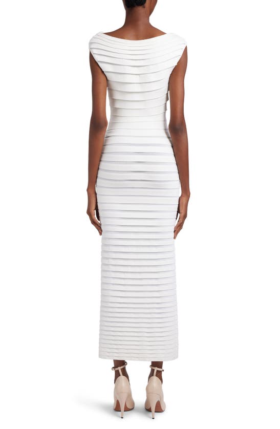 Shop Alaïa Tube Layered Stripe Dress In Blanc