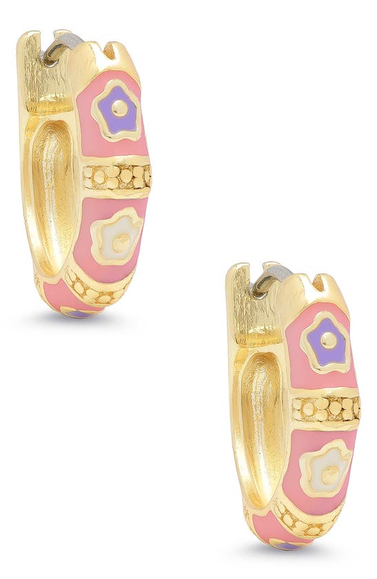 Shop Lily Nily Kids' Flower Hoop Earrings In Pink