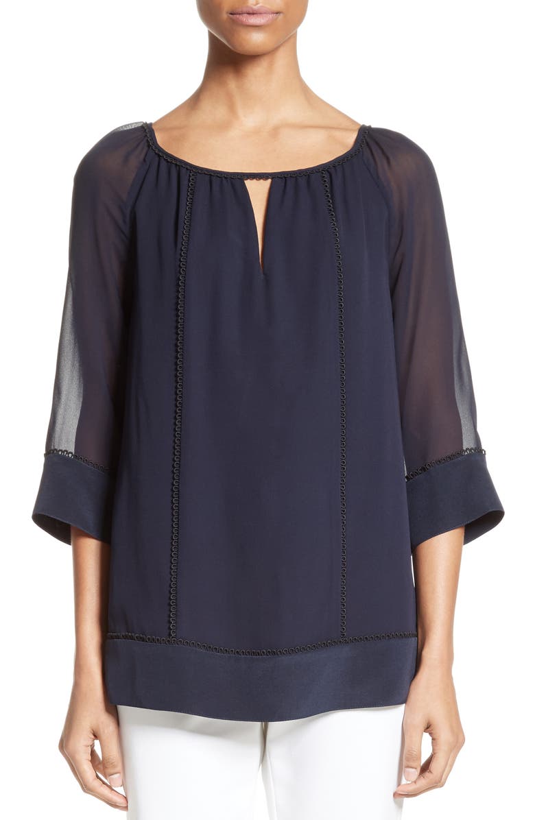 St. John Collection Silk Georgette Blouse | Nordstrom