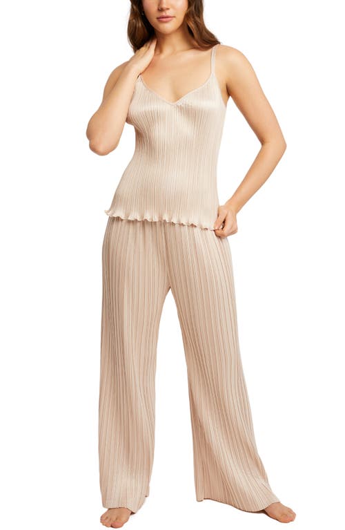 Shop Rya Collection Pleated Pajamas In Champagne